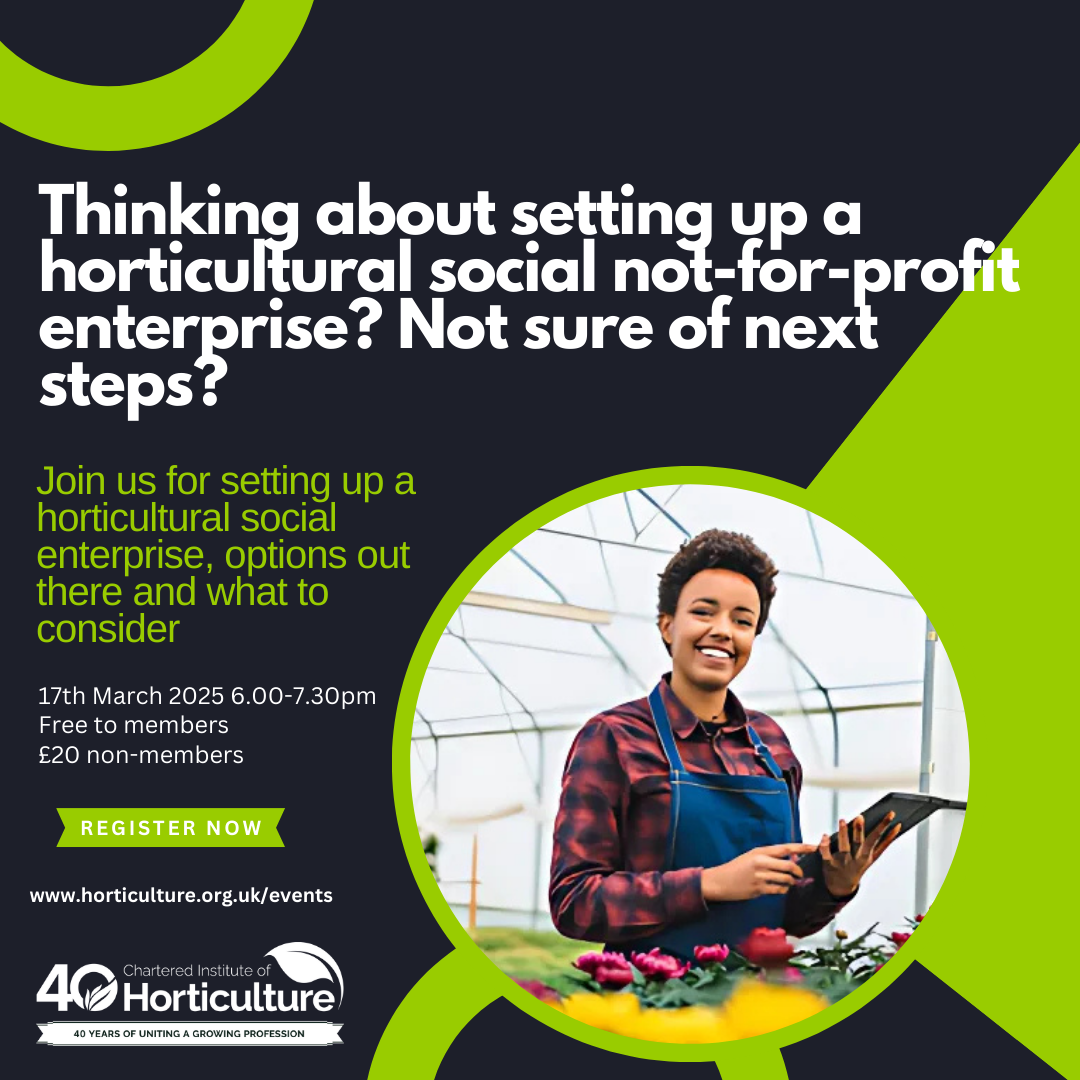 Webinar: Setting up a horticultural social enterprise, options out there and what to consider