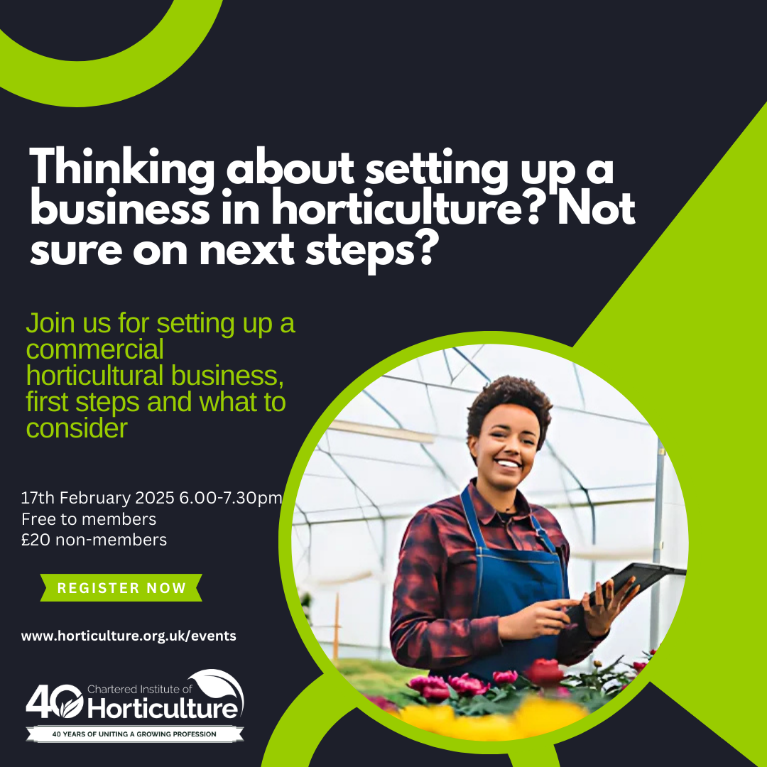 Webinar: Setting up a commercial horticultural business, first steps and what to consider